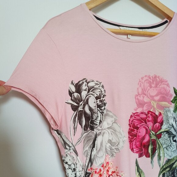 Ted Baker Short-sleeved Shirt, Eeidan Palace Gardens in Dusky Pink, Sz. 5 - Picture 4 of 9